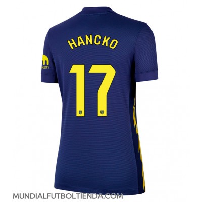 Camiseta Atletico Madrid David Hancko #17 Segunda Equipación Replica 2025-26 para mujer mangas cortas Camiseta Atletico Madrid David Hancko #17 Segunda Equipación Replica 2025-26 para mujer mangas cortas